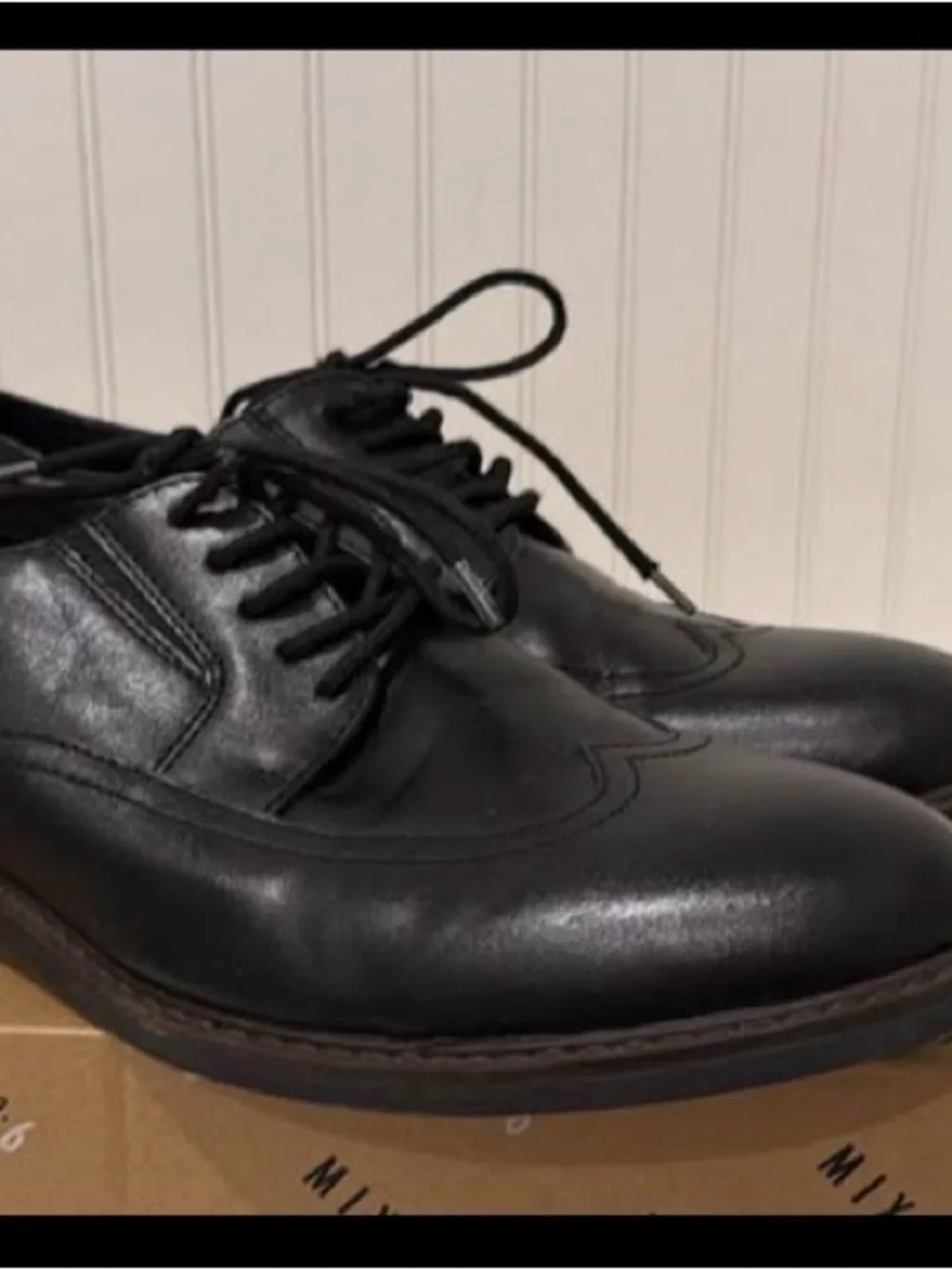 Mix No. 6 Black Leather Derby Shoes